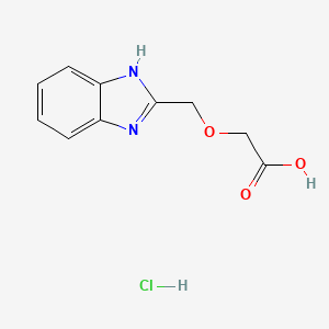 molecular formula C10H11ClN2O3 B1453305 (1H-benzimidazol-2-ylmethoxy)acetic acid hydrochloride CAS No. 184482-92-6