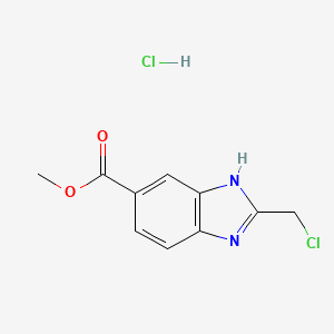 molecular formula C10H10Cl2N2O2 B1453306 methyl 2-(chloromethyl)-1H-benzimidazole-5-carboxylate hydrochloride CAS No. 1245569-79-2