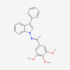 molecular formula C24H22N2O3 B14533192 N-(3-Phenyl-1H-indol-1-yl)-1-(3,4,5-trimethoxyphenyl)methanimine CAS No. 62308-63-8