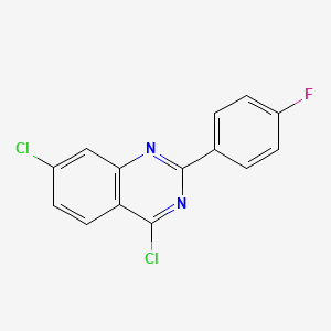 molecular formula C14H7Cl2FN2 B1453323 4,7-Dichloro-2-(4-fluorophenyl)quinazoline CAS No. 885277-41-8