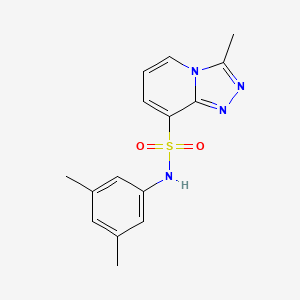 molecular formula C15H16N4O2S B1453328 N-(3,5-二甲基苯基)-3-甲基[1,2,4]三唑并[4,3-a]吡啶-8-磺酰胺 CAS No. 1291486-94-6
