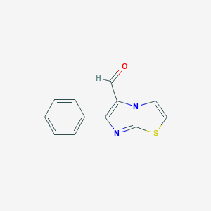 molecular formula C14H12N2OS B145333 2-Methyl-6-(4-methylphenyl)imidazo[2,1-B][1,3]thiazole-5-carbaldehyde CAS No. 139359-84-5