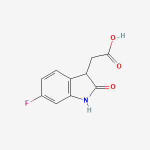 molecular formula C10H8FNO3 B1453333 (6-Fluoro-2-oxo-2,3-dihydro-1H-indol-3-yl)acetic acid CAS No. 915922-16-6