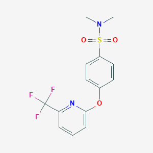 molecular formula C14H13F3N2O3S B1453336 N,N-Dimethyl-4-{[6-(trifluoromethyl)pyridin-2-yl]oxy}benzenesulphonamide CAS No. 1227954-79-1
