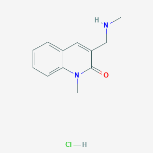 molecular formula C12H15ClN2O B1453337 1-methyl-3-((methylamino)methyl)quinolin-2(1H)-one hydrochloride CAS No. 1030022-56-0