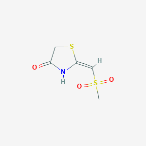 molecular formula C5H7NO3S2 B1453340 2-[(甲磺酰)亚甲基]-1,3-噻唑烷-4-酮 CAS No. 24146-38-1