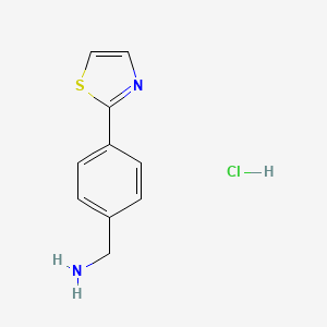 molecular formula C10H11ClN2S B1453341 (4-(Thiazol-2-yl)phenyl)methanamine hydrochloride CAS No. 1187451-28-0