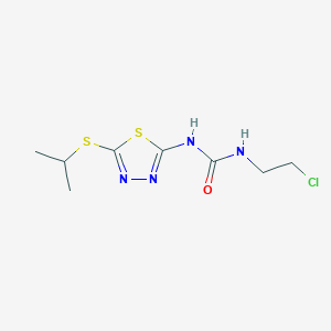 molecular formula C8H13ClN4OS2 B14533467 N-(2-Chloroethyl)-N'-{5-[(propan-2-yl)sulfanyl]-1,3,4-thiadiazol-2-yl}urea CAS No. 62492-06-2