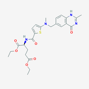 molecular formula C25H30N4O6S B145335 Diethyl N-[5-[N-[(3,4-dihydro-2-methyl-4-oxo-6-quinazolinyl)methyl]-N-methylamino]-2-thenoyl]-L-glutamate CAS No. 132463-02-6