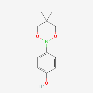 molecular formula C11H15BO3 B1453352 4-(5,5-Dimethyl-1,3,2-dioxaborinan-2-yl)phenol CAS No. 1192765-29-9