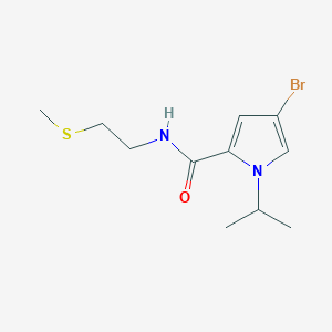 molecular formula C11H17BrN2OS B1453369 4-bromo-N-[2-(methylsulfanyl)ethyl]-1-(propan-2-yl)-1H-pyrrole-2-carboxamide CAS No. 1184272-57-8