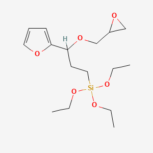 molecular formula C16H28O6Si B14533722 Triethoxy{3-(furan-2-yl)-3-[(oxiran-2-yl)methoxy]propyl}silane CAS No. 62277-71-8