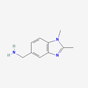 molecular formula C10H13N3 B1453374 (1,2-Dimethyl-1,3-benzodiazol-5-yl)methanamine CAS No. 1038387-96-0