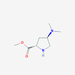 molecular formula C8H16N2O2 B1453375 (2S,4R)-Methyl 4-(dimethylamino)pyrrolidine-2-carboxylate CAS No. 1163706-98-6