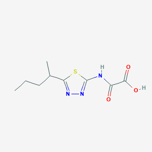 molecular formula C9H13N3O3S B1453376 Oxo{[5-(pentan-2-yl)-1,3,4-thiadiazol-2-yl]amino}acetic acid CAS No. 1158639-96-3