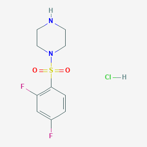molecular formula C10H13ClF2N2O2S B1453379 1-(2,4-Difluorobenzenesulfonyl)piperazine hydrochloride CAS No. 1170204-51-9