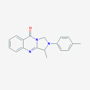 molecular formula C18H17N3O B145339 2,3-Dihydro-3-methyl-2-(4-methylphenyl)imidazo[5,1-b]quinazolin-9(1H)-one CAS No. 131229-46-4