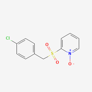 molecular formula C12H10ClNO3S B14533933 Pyridine, 2-[[(4-chlorophenyl)methyl]sulfonyl]-, 1-oxide CAS No. 62381-74-2