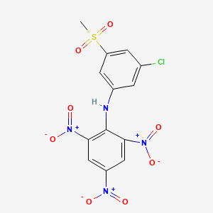 molecular formula C13H9ClN4O8S B14534028 N-[3-Chloro-5-(methanesulfonyl)phenyl]-2,4,6-trinitroaniline CAS No. 62606-06-8