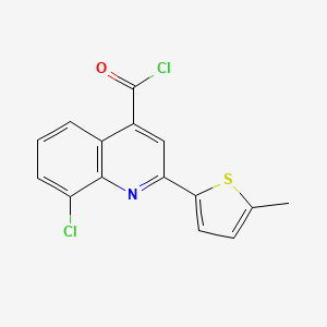 molecular formula C15H9Cl2NOS B1453414 8-Chloro-2-(5-methyl-2-thienyl)quinoline-4-carbonyl chloride CAS No. 1160256-80-3