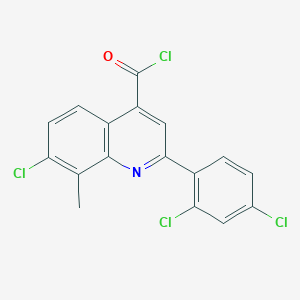 molecular formula C17H9Cl4NO B1453415 7-Chloro-2-(2,4-dichlorophenyl)-8-methylquinoline-4-carbonyl chloride CAS No. 1160256-71-2