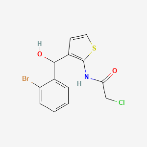 molecular formula C13H11BrClNO2S B14534169 N-{3-[(2-Bromophenyl)(hydroxy)methyl]thiophen-2-yl}-2-chloroacetamide CAS No. 62551-69-3