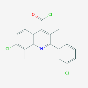 B1453417 7-Chloro-2-(3-chlorophenyl)-3,8-dimethylquinoline-4-carbonyl chloride CAS No. 1160257-10-2