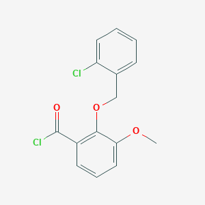 molecular formula C15H12Cl2O3 B1453418 2-[(2-Chlorobenzyl)oxy]-3-methoxybenzoyl chloride CAS No. 1160249-83-1