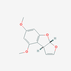 molecular formula C12H12O4 B145342 cis-3a,8a-Dihydro-4,6-dimethoxyfuro(2,3-b)benzofuran CAS No. 135105-89-4
