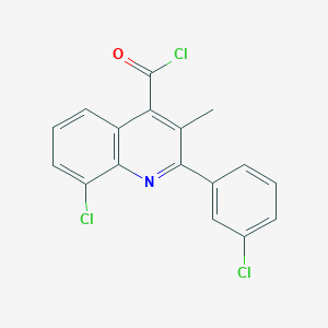 molecular formula C17H10Cl3NO B1453420 8-Chloro-2-(3-chlorophenyl)-3-methylquinoline-4-carbonyl chloride CAS No. 1160257-08-8