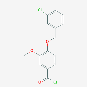 molecular formula C15H12Cl2O3 B1453422 4-[(3-Chlorobenzyl)oxy]-3-methoxybenzoyl chloride CAS No. 1160250-11-2