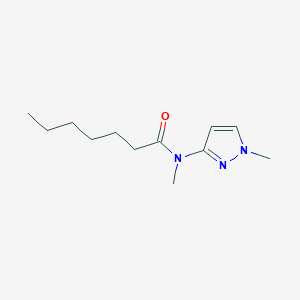 molecular formula C12H21N3O B14534251 N-Methyl-N-(1-methyl-1H-pyrazol-3-yl)heptanamide CAS No. 62399-87-5