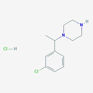 molecular formula C12H18Cl2N2 B1453427 1-[1-(3-Chloro-phenyl)-ethyl]-piperazine hydrochloride CAS No. 1185307-54-3