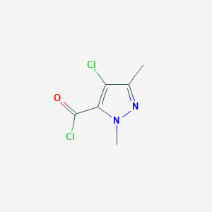 molecular formula C6H6Cl2N2O B145343 4-Chloro-1,3-dimethyl-1H-pyrazole-5-carbonyl chloride CAS No. 128141-47-9