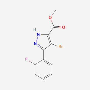 molecular formula C11H8BrFN2O2 B1453432 methyl 4-bromo-3-(2-fluorophenyl)-1H-pyrazole-5-carboxylate CAS No. 1319193-94-6