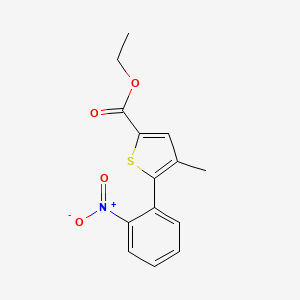 molecular formula C14H13NO4S B14534320 Ethyl 4-methyl-5-(2-nitrophenyl)thiophene-2-carboxylate CAS No. 62404-03-9