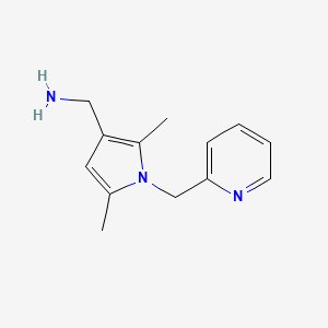 molecular formula C13H17N3 B1453433 [2,5-Dimethyl-1-(pyridin-2-ylmethyl)pyrrol-3-yl]methanamine CAS No. 1177360-17-6