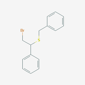 molecular formula C15H15BrS B14534336 Benzene, [[(2-bromo-1-phenylethyl)thio]methyl]- CAS No. 62252-55-5