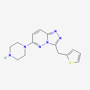 molecular formula C14H16N6S B1453435 6-Piperazin-1-yl-3-(2-thienylmethyl)[1,2,4]triazolo[4,3-b]pyridazine CAS No. 1204297-43-7