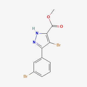 molecular formula C11H8Br2N2O2 B1453436 methyl 4-bromo-3-(3-bromophenyl)-1H-pyrazole-5-carboxylate CAS No. 1239484-03-7