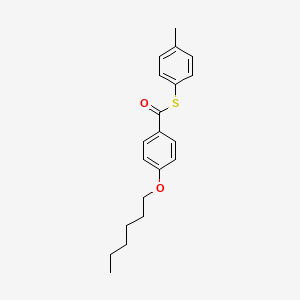 molecular formula C20H24O2S B14534364 S-(4-Methylphenyl) 4-(hexyloxy)benzene-1-carbothioate CAS No. 62525-88-6