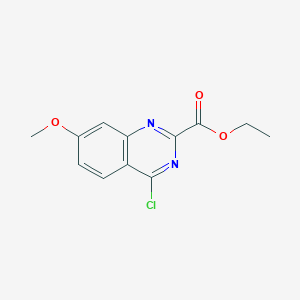 molecular formula C12H11ClN2O3 B1453438 Ethyl 4-chloro-7-methoxyquinazoline-2-carboxylate CAS No. 1189107-22-9