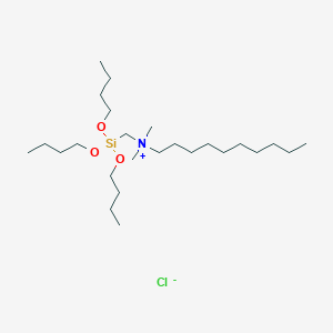 molecular formula C25H56ClNO3Si B14534602 N,N-Dimethyl-N-[(tributoxysilyl)methyl]decan-1-aminium chloride CAS No. 62117-60-6