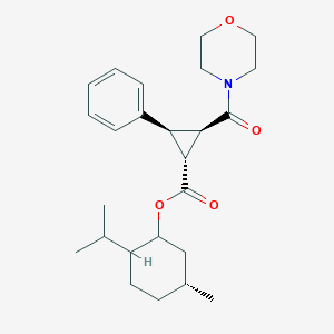molecular formula C25H35NO4 B145347 (5R)-2-Isopropyl-5-methylcyclohexyl (1R,2R,3S)-2-(4-morpholinylcarbonyl)-3-phenylcyclopropanecarboxylate CAS No. 135588-56-6