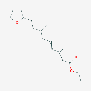 molecular formula C17H28O3 B14534734 Ethyl 3,7-dimethyl-9-(oxolan-2-YL)nona-2,4-dienoate CAS No. 62255-38-3