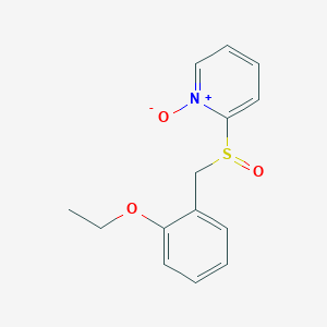 molecular formula C14H15NO3S B14534810 Pyridine, 2-[[(2-ethoxyphenyl)methyl]sulfinyl]-, 1-oxide CAS No. 62382-19-8