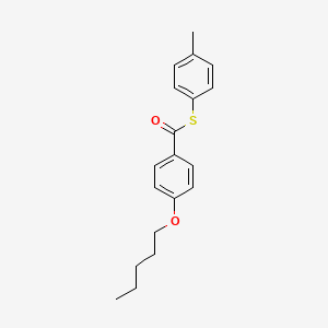 molecular formula C19H22O2S B14534961 S-(4-Methylphenyl) 4-(pentyloxy)benzene-1-carbothioate CAS No. 62525-87-5