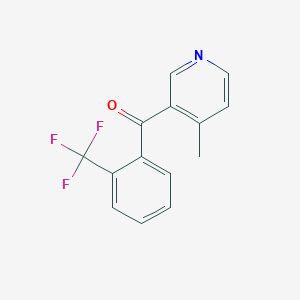 molecular formula C14H10F3NO B1453505 4-Methyl-3-(2-trifluoromethylbenzoyl)pyridine CAS No. 1187167-96-9