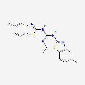 molecular formula C19H19N5S2 B14535173 N''-Ethyl-N,N'-bis[(5-methyl-1,3-benzothiazol-2-yl)]guanidine CAS No. 62540-28-7