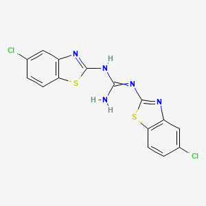 molecular formula C15H9Cl2N5S2 B14535174 N,N''-Bis[(5-chloro-1,3-benzothiazol-2-yl)]guanidine CAS No. 62540-13-0
